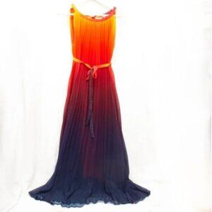 Chicwish Splendor of the Sunset Gradient Pleated Maxi Dress - S